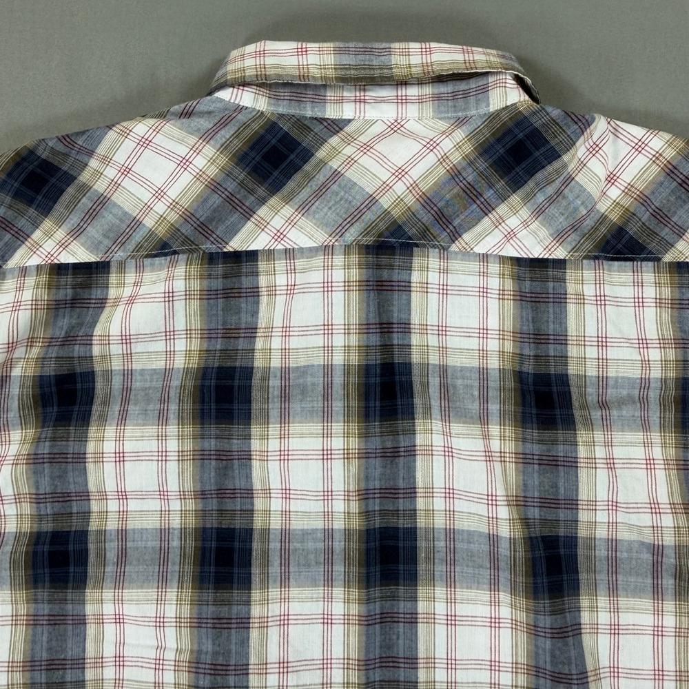 Wrangler RED Western Shirt Mens 3XL Plaid Pearl Snap Long Sleeve Cowboy Rodeo - Picture 6 of 9